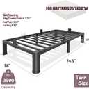 Bilily 10 Inch Low Twin Bed Frame with Round Corner Legs,3500 LBS Heavy Duty Low Profile Twin Size Metal Platform, Steel Slats Support No Box Spring Needed Easy Assembly Noise-free for Kids Room,Black