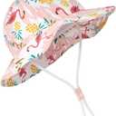 Durio UPF 50+ Baby Sun Hat - Wide Brim Beach Bucket Hats for Infant Girls 0-4T, Outdoor Summer Hat for Newborn to Toddler