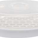 1-Tier Microwave Steamer Heating Steamer for Home Kitchen White (Oval)