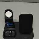 Wireless Charging Station 3 in 1 RJR Compatible with Apple Devices, Charging Dock for iWatch, Built-in Wireless Charger Stand for iPhone Series AirPods Gifts (with 18W Adapter) Graphite Black