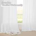 RYB HOME White Sheer Curtains Linen Texture Window Panels, Semi Sheer Light Filetring Rod Pocket & Back Tab Drapes for Bedroom, 52 x 84 inches, Pack of 2