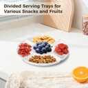 Homaisson 2 Pcs Divided Serving Trays - 13 Inches Unbreakable Chip & Dip Platter, Melamine Snack Serving Tray with Compartments,Dishwasher Safe for Party, Fruits, Veggies, Candy, Snack, Dessert