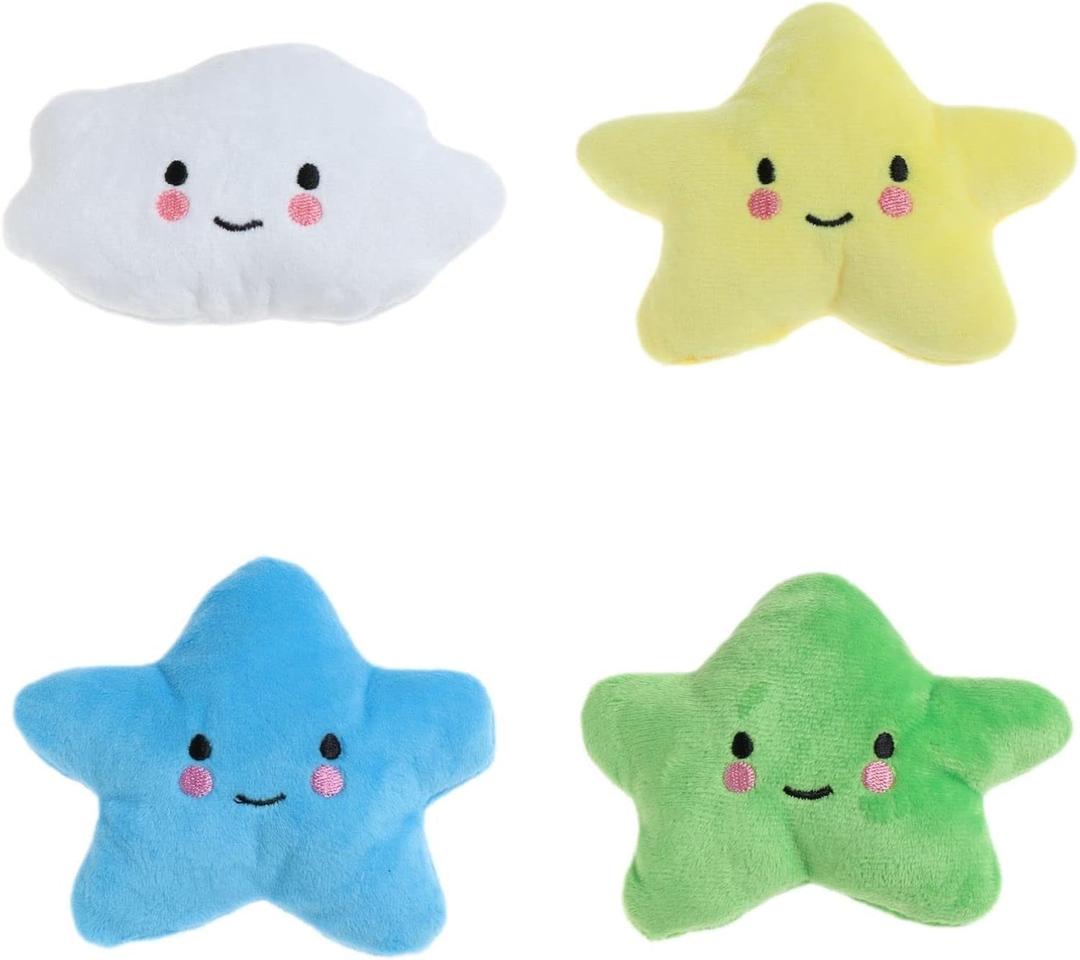 HomeSoGood 4pcs Dog Chew Toys, Interactive Soft Star Cloud Toy
