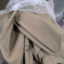 SMUG 10FT 3-Tier Solar Patio Umbrella with 32 LED Lights, Outdoor Umbrellas with Push Button Tilt and Crank, Tilting Table Umbrella with 8 Sturdy Ribs for Market, Beach, Pool, Garden, Deck, Backyard, Terrace, Restaurant, UV Protection, Khaki