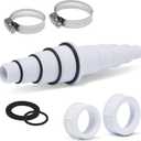 Pool Hose Adapter, 30 Configurations, Compatible with Most Pumps, Skimmers, and Filters, White