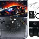 R60MAX Handheld Game Console, 6.0" IPS Screen, Built-in 40000+ Games, 6000mAh Battery, 128GB TF Card Included, Support Search/Save/Load, for Retro Gamers & Adults Gray