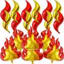 18 Red Fire Balloons - Large Nylon Fire Shape Balloons for Firefighting & Birthday Party Decorations