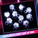 Vicenpal 50 Pack Flashing LED Light up Rings Bachelorette Party Favors Plastic Diamond Rings Flashing Glow in The Dark for Bridal Shower Game Wedding Birthday Party Decorations