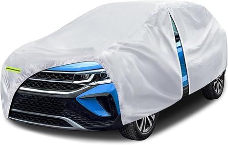 6 Layers SUV Car Cover Waterproof All Weather for Automobiles, Size A5 with Zipper & Cotton Universal Fit for Buick Encore, Ford Escape,Kia Sportage (Up to 181inch)