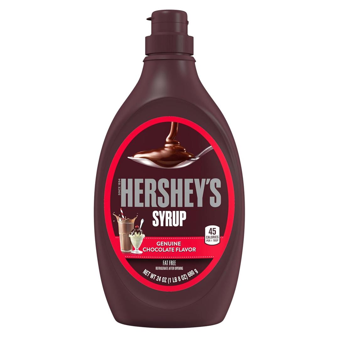 2 x HERSHEY'S Chocolate Flavored Syrup Bottle, 24 oz Kosher Chocolate Syrup in Squeezable Bottle, Great for Milk, Ice Cream, Brownies, Cakes and Homemade Desserts, 24 oz, BBD 07/2027