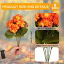 6 Bundles Artificial Fall Flowers Faux Mums,UV Resistant Fake Flowers Silk Flowers Fake Mums for Fall Decor Outdoor Indoor Table Centerpiece Kitchen Pot Porch Wedding Garden Cemetery Autumn