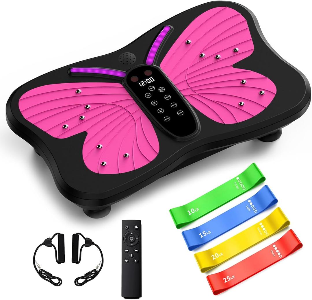 Vibration Plate Exercise Machine for Lymphatic Drainage, Vibration Machine for Full-Body Weight Loss Shaping, Vibrate Fitness Platform 400 Lbs & 200 Adjustable Speeds for Women Men Home