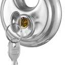 Keyed Alike Discus Padlock, Stainless Steel Storage Unit Lock,2-3/4 in.Wide,3/8 in. Diameter Shackle, Disc Locks for Sheds, Garages and Fence，Pack of 1
