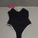 Sexybody Women Sexy Thong One Piece Swimsuits Cheeky V Neck Bathing Suit Slimming High Cut Backless Swim Suits (Black, S)