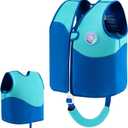 Pottwal Swim Vest for Kids - Swim Jacket for 1-2 Years (24-33 LBS) - Puddle Jumper with Adjustable Crotch Strap - Made of Neoprene & EPE - Blue Color Blocking