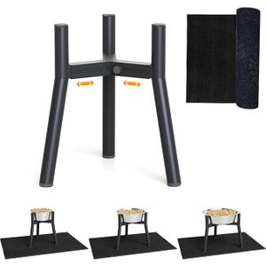 SHAINFUN Adjustable Wide 7-10.7" Elevated Dog Bowl Stand for Medium & Large Dogs with Mat, Tall Food Platform, Single Holder, Sturdy Design (Bowl Not Included)
