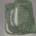 MIULEE Extra Thick Non Slip Bathroom Rug Shaggy Soft Bath Mat Plush Microfiber Absorbent Water for Shower Tub Machine Washable (Sage Green, 16x24 Inches)