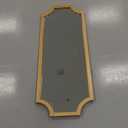 Kate and Laurel Hogan Wood Framed Full-Length Wall Mirror with Scallop Corners, 18x48 Inches, Gold
