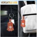 2 x TEHAUX Pet Hair Keepsake Keychain Paw Shaped Leather Keychain Dog Memorial Bag Charm Portable Pet Hair Container for Owners