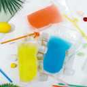50 Pcs Drink Pouches, Juice Pouches for Adults, Reusable, Reclosable Zipper Smoothie Bags for Cold & Hot Drinks with 50 Straws & Silicone Funnel