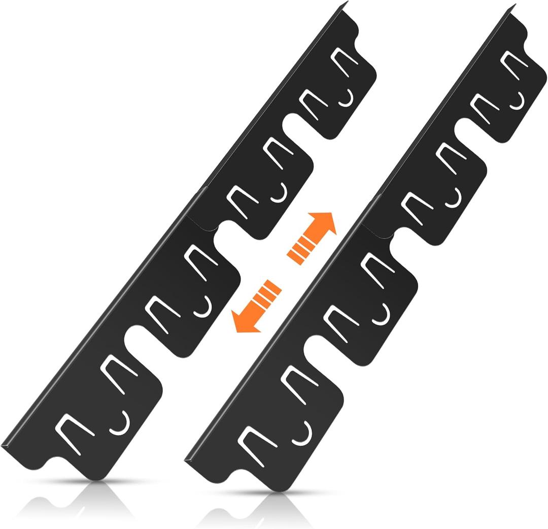 Stove Gap Covers Stainless Steel 2 Pack, Stove Gap Filler, Oven Gap Filler, Range Trim Kit, Stove Guards for Counter Side Gap Kitchen, Adjustable Length 13.8" to 27.5" - Black