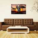 XXMWallArt FC3069 Canvas Wall Art Elephant Picture African Wild Animals Artwork Painting Print for Living Room Bedroom Kitchen Home and Office Wall Decor