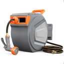 DUMOS Retractable Garden Hose Reel, 1/2 in X 65 ft Water Hose with Nozzle