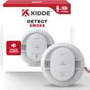 Kidde Smoke Detector, Hardwired with 10-Year Battery Backup, Voice Alerts, Interconnectable, LED Status Lights, 85 dB Alarm, 5-inches, 20SA10-V, 1 Pack
