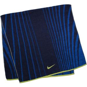 Nike Striped Jacquard Towel (Large, Midnight Navy/Game Royal/Venom Green)