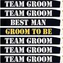 7 Pcs Bachelor Sashes Set for Groomsmen, Black Groom to Be Sash and Team Groom Sashes for Bachelor Party Bridal Shower Engagement Wedding Accessories Supplies Decorations Favors Gifts