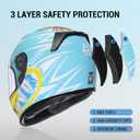 TRIANGLE Kids Motorcycle Helmets Youth Full Face Helmet Lightweight with 2 Visors DOT Approved