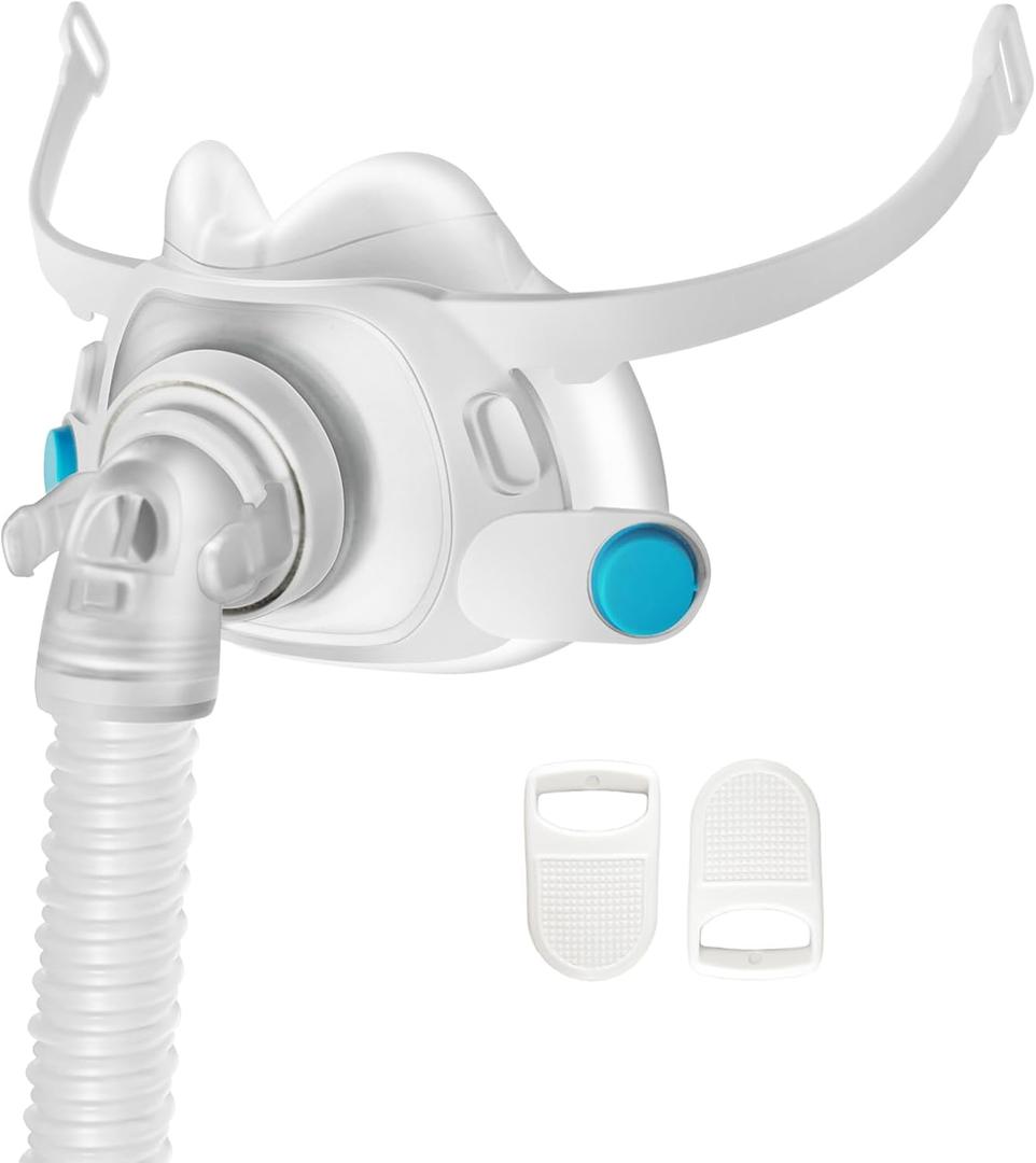 Replacement CPAP Full Face Mask F40 Improved for Airfit F30i X30i CPAP Mask Upgrade Silicone Cushion for CPAP Masks with Headgear, Elbow/Swivel, Cushion(Large)