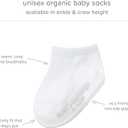 Burt's Bees Baby Baby Girls' Ankle Socks with Non-Slip Grips (6-Pack) (White, S)