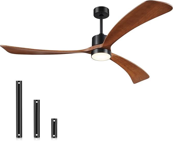 72 Inch Ceiling Fans with Lights and Remote Control, Outdoor Ceiling Fan with Light, 3 Downrods, ETL Listed, 3 Blades and 6 Speeds Large Fans Quiet DC Motor for Patios, Black and Walnut 72 Inch Ceiling Fans with Lights and Remote Control, Outdoor Ceiling Fan with Light, 3 Downrods, ETL Listed, 3 Blades and 6 Speeds Large Fans Quiet DC Motor for Patios, Black and Walnut