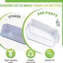 AMI PARTS DA97-12657A (not DA97-12650A) Refrigerator Door Shelf (LEFT) fit for Samsung Refrigerator Parts RF260BEAESR RF261BEAESR RF261BEAESP Replaces AP5621270 DA63-06867 With Cleaning Cloth