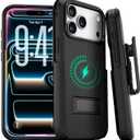 MOTIVE for iPhone 17 Pro Max Case with Belt Clip, Rugged Dual-Layer, Shockproof 17 iPhone Pro Max Holster case Belt Clip, Slim Wireless Charging Compatible, Durable Kickstand, 6.9 | Ranger v2 Series (Black)