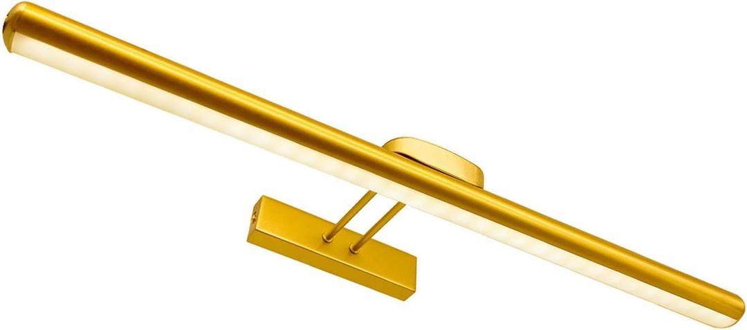 24.4" Wireless Picture Lights, Rechargeable Battery Art Display Light with Remote Control, Dimmable/Timer Off Dartboard Light, 3 Lighting Modes Full Metal Painting Display Lights (Gold-1Pack)