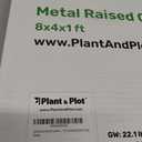 Plant & Plot Galvanized Raised Garden Beds Outdoor // 8x4x1 ft Planter Raised Beds for Gardening, Vegetables, Flowers // Large Metal Garden Box // Patented Tool-Free Design (Dark Gray)