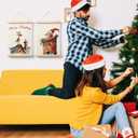 LZYRF Funny Adorable Santa Claus Reindeer Wall Art Poster Framed, Funny Christmas Decor, Cute Christmas Winter Holiday Canvas Prints Wall Decor for Home Bedroom Living Room, 12x16 Inch Set of 2