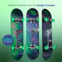 31" Lenticular Skateboard with Pro Trucks, Full Grip Tape, 9-Ply Maple Deck, Ideal for All Experience Levels