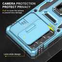 for Samsung Galaxy S21 Ultra Case with Screen Protector,Built-in Slide Camera Cover+Stand Ring for S21 Ultra Phone Case Shockproof Anti-Scratch Military-Grade Drop Heavy Duty Protection Blue