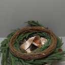 Christmas Decorations -24 Inch Christmas Wreath, Norfolk Pine Wreath, Christmas Wreaths for Front Door, Christmas Door Wreath with Bow Ribbon for Home Table Wall Window Indoor Outdoor (Real Touch)