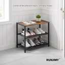 3-Tier Wooden Shoe Rack with Metal Mesh Shelves - for Entryway, Closet, Hallway & Bedroom Holds 6 Pairs, Ideal for Storage or Display