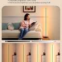 EDISHINE LED Corner Floor Lamp, 57.5" Minimalist Dimmable Sleek Light, Adjustable Height, Standing Tall Floor Lamps for Living Room, Bedroom, Office, 3000K Warm White Light, Black