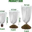 6-Pack Plant Cover Freeze Protection 31.5" x47.3'' White Tree Cover Bags with Zipper Drawstring Winter Outdoor Plant Jacket Reusable Cloth Blanket for Shrub Potted Fruit Plant (31.5" x47.3''(6PCS))
