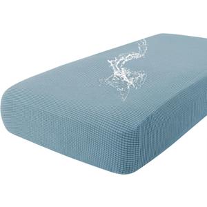 hyha Waterproof Couch Cushion Covers for Pets, Non Slip Sofa Seat Cover for Dogs Washable, Soft Thick Stretch Jacquard Fabric, Sofa Slipcovers with Elastic Bottom (1 Piece for Large, Lake Blue)