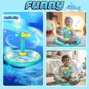 Ocean Sit and Spin Toys for Toddlers 1-3, 360 Rotation Sit n Spin, LED Light & Enlightenment Music, Ideal Christmas, Birthday Gift for Boy/Girl with 3PCS Suction Cup Spinner Toys (Blue)