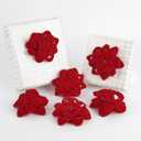 AIMUDI Red Velvet Gift Bows 4.5'' Present Bows for Gift Wrapping Self Adhesive Gift Wrap Bows for Party, Holiday, Valentine's Day Decorations - 6 Counts