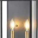 18"Medium Classic Outdoor Wall Lantern Light For House Exterior,Handcrafted Satin Black Metal Cage Mounted Pocket Wall Sconce W/Clear Tempered Glass,Waterproof for Porch, Patio, Garage&Front Door E12