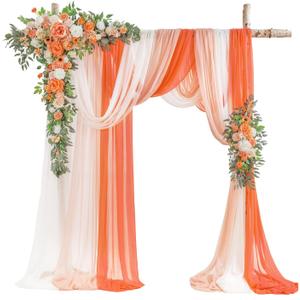 TINGE TIME Artificial Arch Flowers Kit Pack of 5, Wedding Decorations for Reception with Hanging Flowers, Wedding Arch Silk Floral Arrangements Ceremony Backdrop Bridal Shower Outdoor Party Decor (Coral Pink & Champagne)